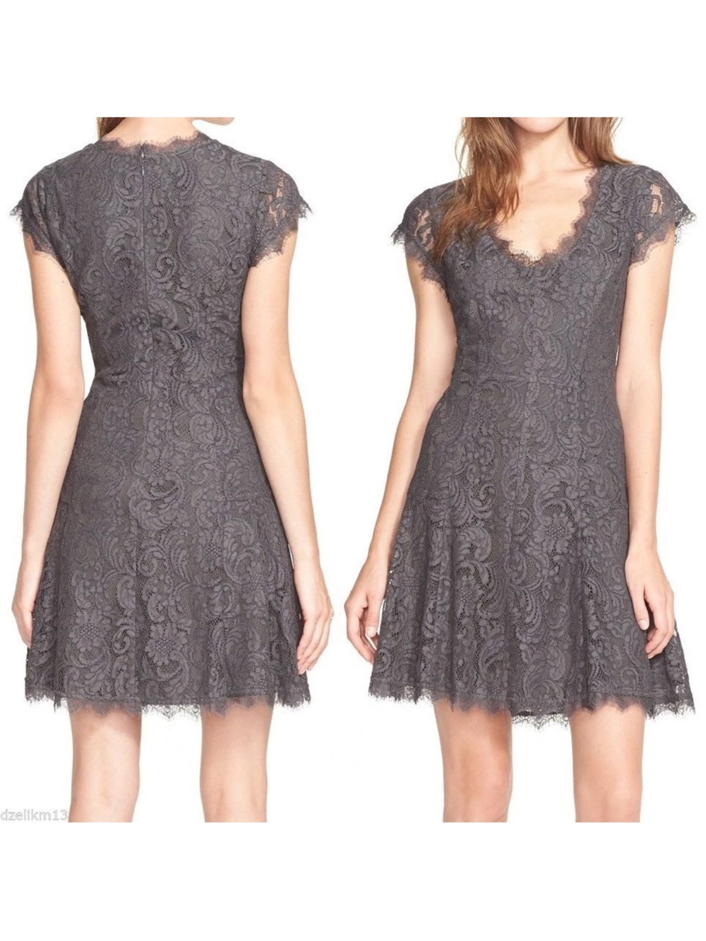 Joie Eshe Fit & Flare Dress in Steel Gray